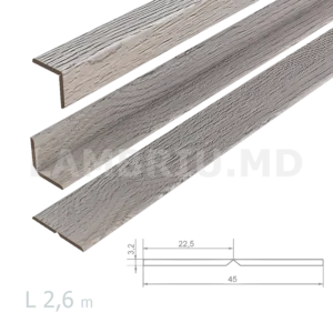 Гибкий угол МДФ Дуб шервуд 45x3,2мм L-2,6м