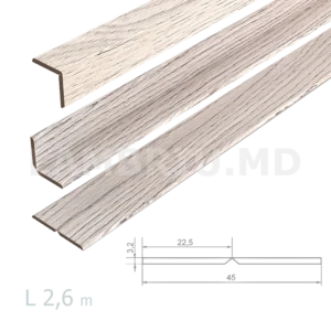 Гибкий угол МДФ Дуб закарпатский 45x3,2мм L-2,6м