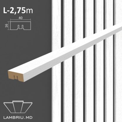 Lamele decorative 16x40 MDF alb