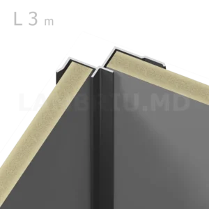 Profil aluminiu 8 mm L 3 m A02 Internal Corner