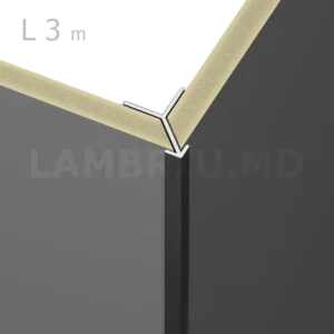 Profil aluminiu 8 mm L 3 m A101 External Corner